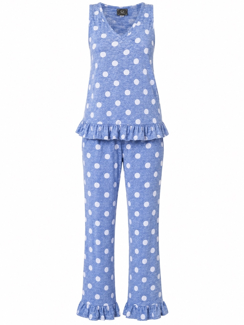Pj Couture XS blue white polka dots Pajamas Stretchy soft comfy cute